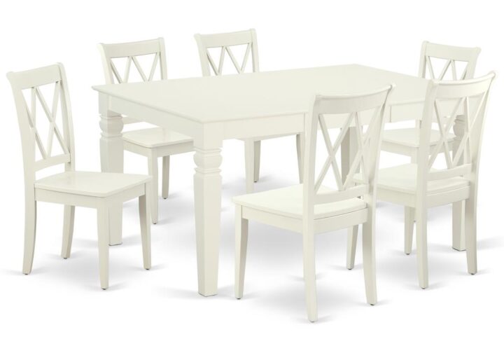 This amazing WECL7-LWH-W dining set facilitates an affectionate family feeling. A comfortable and luxurious Linen White color offers any dining-room a relaxing and friendly feel with the small kitchen table. With a soft rounded bevel at the edge of the table top