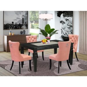 EAST WEST TURNITURE - WEDA5-BLK-23 - 5-PIECE DINING TABLE SET