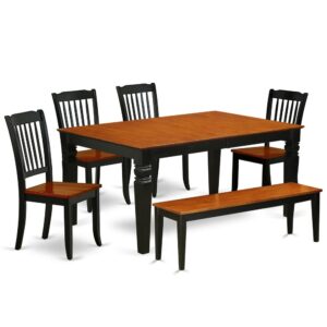 The particular WEDA6N-BCH-W kitchen set facilitates an affectionate family feeling. A cozy and luxurious Black and Cherry color offers any dining-room a relaxing and friendly feel with the small dining room table. With a soft rounded bevel at the edge of the table top