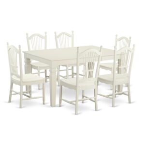This majestic dining set is comprised of one table and six chairs. It has a maximum capacity of six people. This seat can be situated in the dining room or a kitchen as it does not take much space. It is suitable for a nuclear family. The dinner set is ideal for meals as it is made up of Asian hardwood allowing hot food to be laid on the table. It has an exquisite finish therefore making your kitchen or dining set look great.