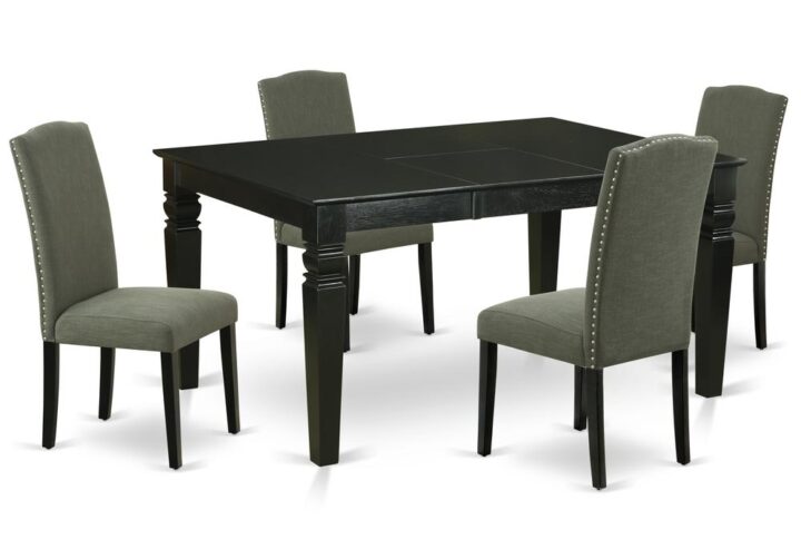 This amazing WEEN5-BLK-20 dining set facilitates an affectionate family feeling. A comfortable and elegant Black color offers any dining-room a relaxing and friendly feel with this medium dining table. This well-designed and comfortable kitchen table may be used for hours at a time. No heat treated pressured wood like MDF