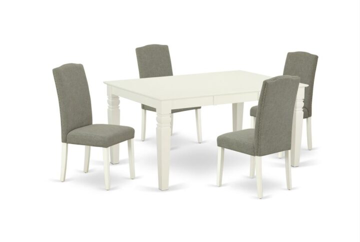 This amazing WEEN5-LWH-06 dining set facilitates an affectionate family feeling. A comfortable and luxurious Linen White color offers any dining-room a relaxing and friendly feel with this medium dining table. This well-designed and comfortable kitchen table may be used for hours at a time. No heat treated pressured wood like MDF