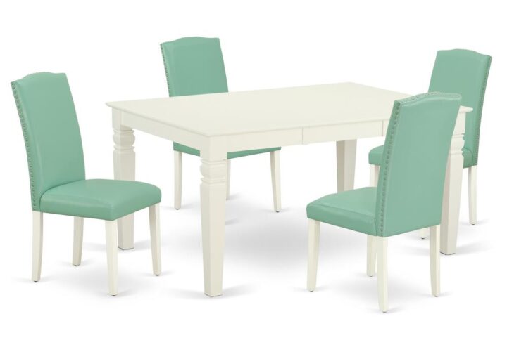 This amazing WEEN5-LWH-57 dining set facilitates an affectionate family feeling. A comfortable and luxurious Linen White color offers any dining-room a relaxing and friendly feel with this medium dining table. This well-designed and comfortable kitchen table may be used for hours at a time. No heat treated pressured wood like MDF