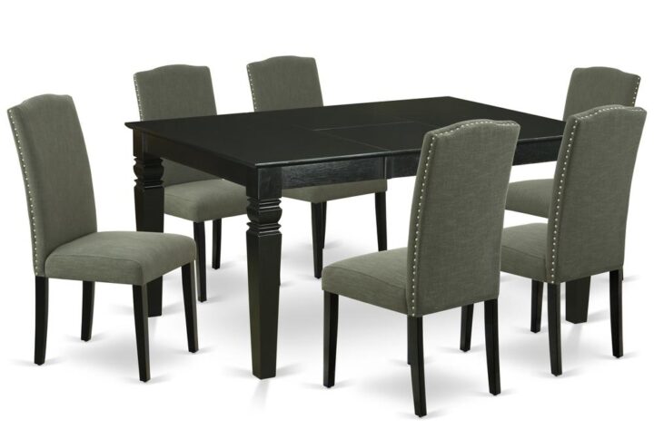 This amazing WEEN7-BLK-20 dining set facilitates an affectionate family feeling. A comfortable and elegant Black color offers any dining-room a relaxing and friendly feel with this medium dining table. This well-designed and comfortable kitchen table may be used for hours at a time. No heat treated pressured wood like MDF