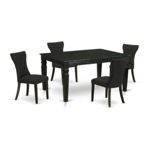 EAST WEST FURNITURE 5-PIECE DINING ROOM SET 4 ATTRACTIVE PARSONS DINING CHAIR AND RECTANGULAR DINETTE TABLE