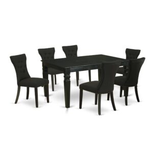 EAST WEST FURNITURE 7-PC DINING SET 6 BEAUTIFUL PARSON CHAIRS AND RECTANGULAR DINING TABLE