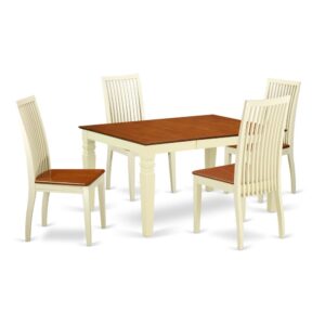 Anchor the dining room in effortless style with this essential 5 Piece Dining Set