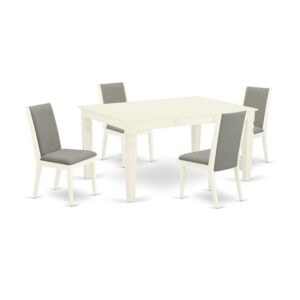 EAST WEST FURNITURE 5-PC KITCHEN TABLE SET 4 AMAZING PARSON CHAIR AND RECTANGULAR DINING TABLE