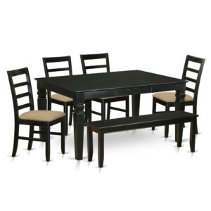 This excellent table set has a medium-sized rectangle dining table