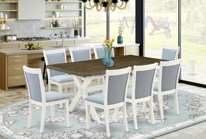 East West Furniture Mid Century Modern Dining Table Set