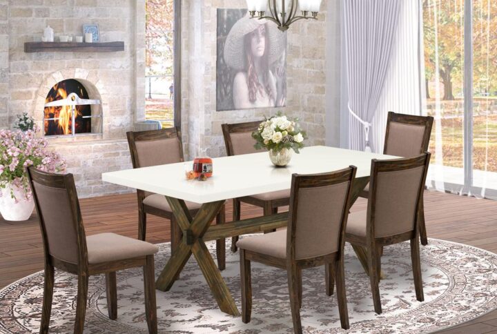 EAST WEST FURNITURE - X697BA105-6 - 6 PIECE MODERN DINING TABLE SET
