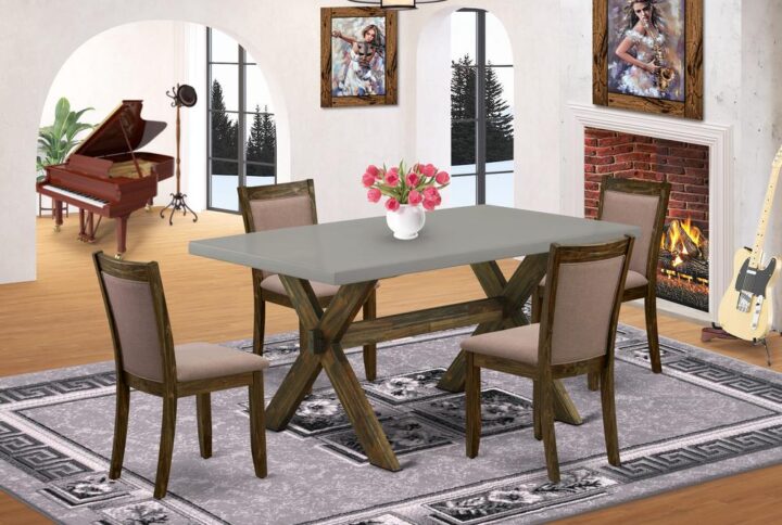 East West Furniture Dining Room Table Set