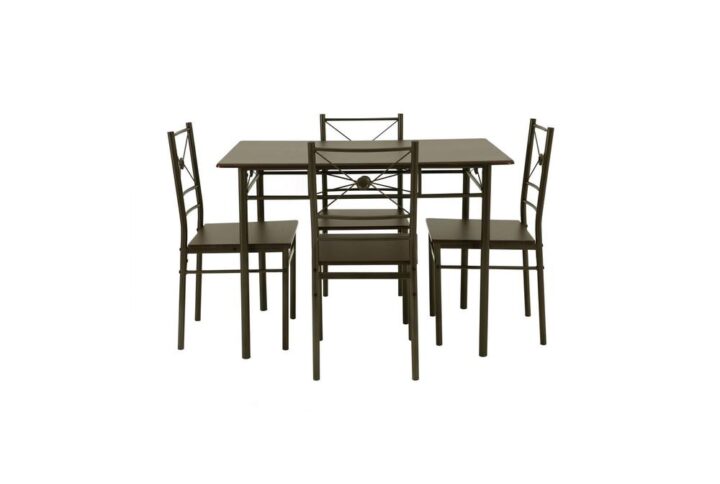 This stunning five-piece dinette set is as fashionable as it is functional. With seating for up to four