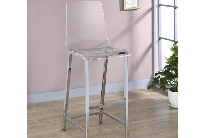 Update your decor with the intriguing design of this modern bar stool. Its contemporary aesthetic is truly pleasing to the eye. Constructed from metal