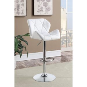 Enhance the look and feel of a breakfast bar with casual comfort and understated glamour. This stylish white bar stool blends appealingly with a variety of decor and color schemes. A simple