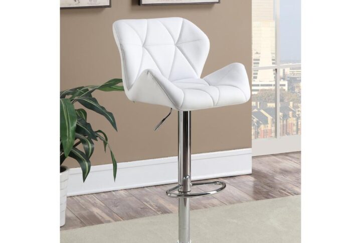 Enhance the look and feel of a breakfast bar with casual comfort and understated glamour. This stylish white bar stool blends appealingly with a variety of decor and color schemes. A simple