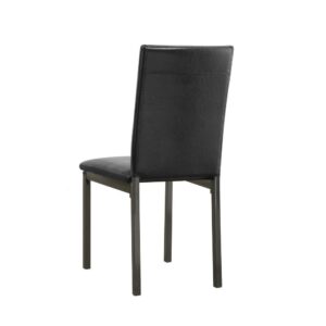 its seat and back cover blend perfectly with a black finish frame. Call attention to a casual dining table with this black dining chair.