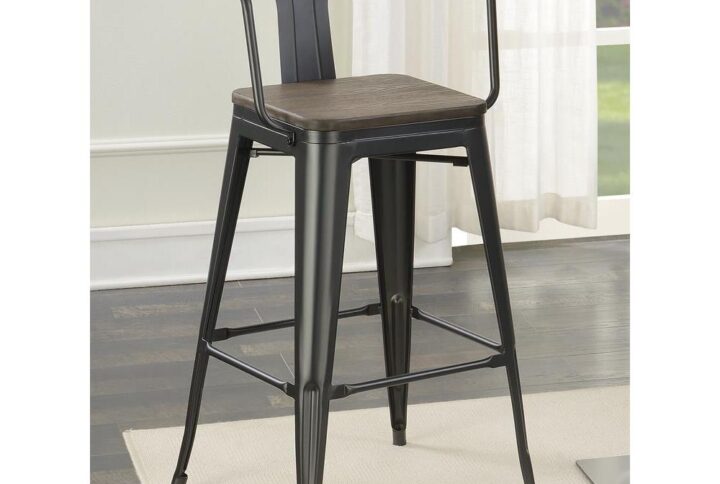 Character in spades. Indulge a thirst for industrial charm with this bar stool. Adding a hint of farmhouse lore