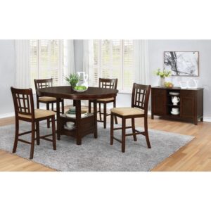 graceful legs connected by wooden panels of varied placement for unexpected character. Its back is adorned with horizontal and vertical wooden accents that crisscross each other in an attractive design. With warm