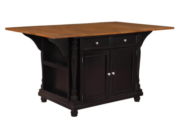 The versatile Slater kitchen island transforms your dining space. Finished in brown and black