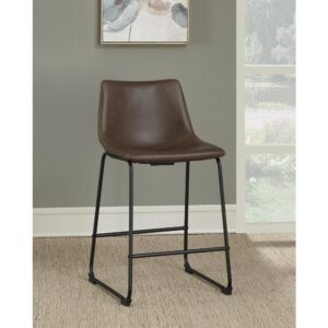 casual stool will have you dining in style. With a supportive back and foot pedestal