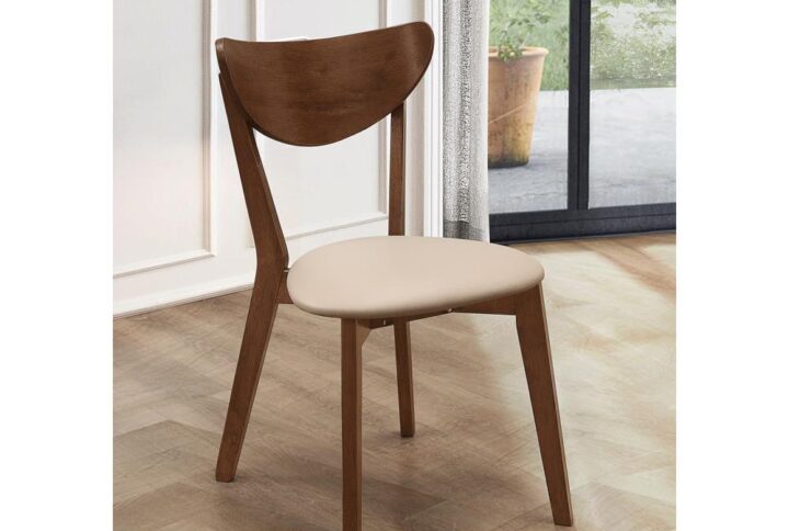 Kersey chair teams well with the retro table from the same collection. Angled legs for a no-nonsense approach. Yet