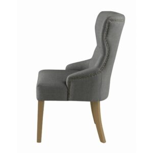 this beautiful chair adds sophisticated style to any dining area. Its tall