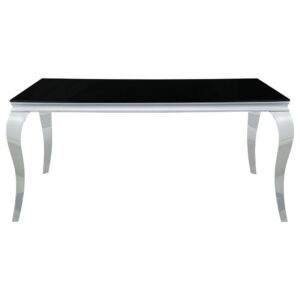 seamlessly fusing modern design with timeless elements. The table's stainless steel legs bring sophistication