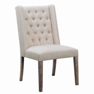 This stately dining chair has a luxurious look and feel that's fit for royalty. A soft