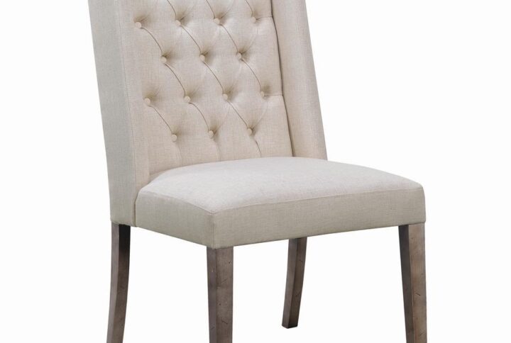 This stately dining chair has a luxurious look and feel that's fit for royalty. A soft