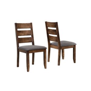 this dining chair is an attractive upgrade to an eat-in kitchen or dining room. Crafted from hardwood with knots and organic wood grain