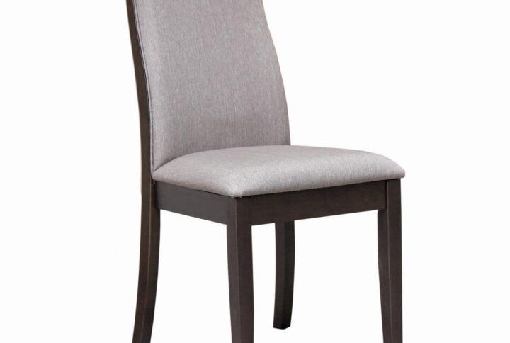 A sleek linear profile with slight contouring sets the stage for this elegant dining chair's fashionable style. Perfect for everyday dining