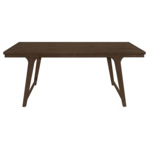 this table showcases a durable wire brushed brown oak finish