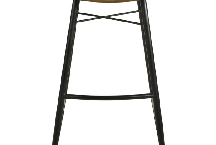 Inject a heavy dose of casual character to your kitchen or bar with the rich antiqued leather upholstery featured on a classic backless stool. Its gently curved seat cradles you in comfort