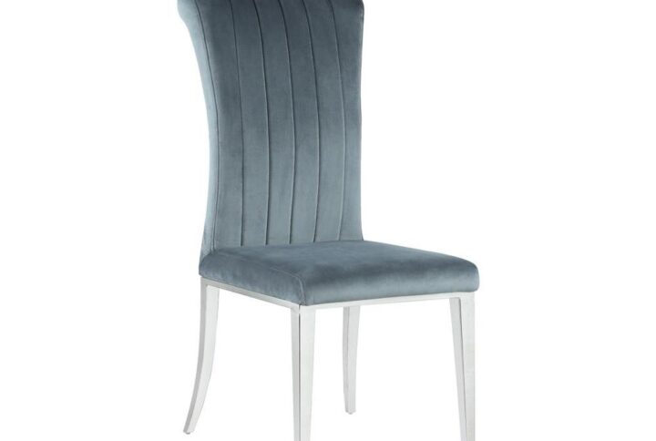 Create a sophisticated setting for formal dining with this gorgeous velvet side chair.This posh piece from Coaster is beautifully crafted with soft