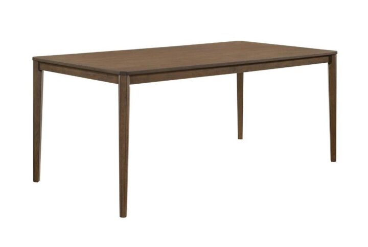 A sleek silhouette makes this wooden dining table a perfect choice for anyone who prefers a minimalist decor style. Slim