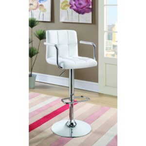 sleek silhouette of tis adjustable barstool. Delivering modern flair to a kitchen or dining area