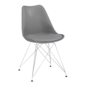 this grey dining chair will beautifully update a contemporary home. The sleek