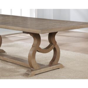 this rectangular table is perfect for a growing family. Crafted in solid Asian hardwoods