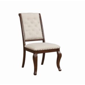 Antique java finish is a beautiful choice for this exceptional transitional dining side chair from the Brockway collection. Beautiful in any dining room