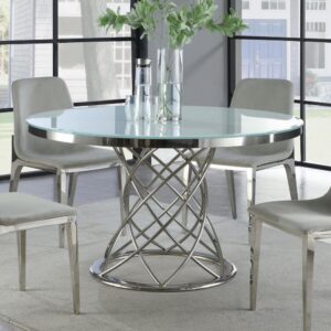 this dining table is perfect for a more contemporary dining room. Elegant and sophisticated