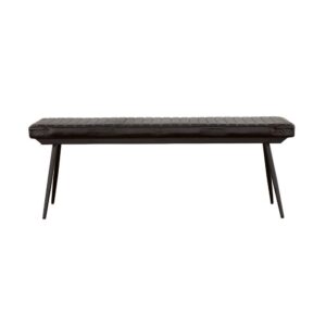 Place this expansive cushioned bench along with a dining table or at the foot of a bed for extra seating. Perfect for an industrial style loft apartment or modern farmhouse home