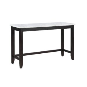 Create a breakfast bar in your kitchen nook with this modern counter height table. Designed with a striking color combination