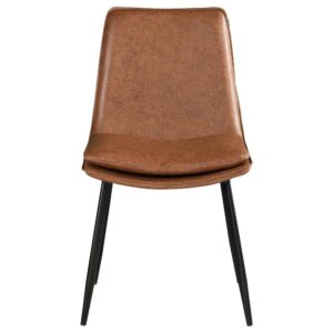 the chair feature warm coffee faux leather upholstery