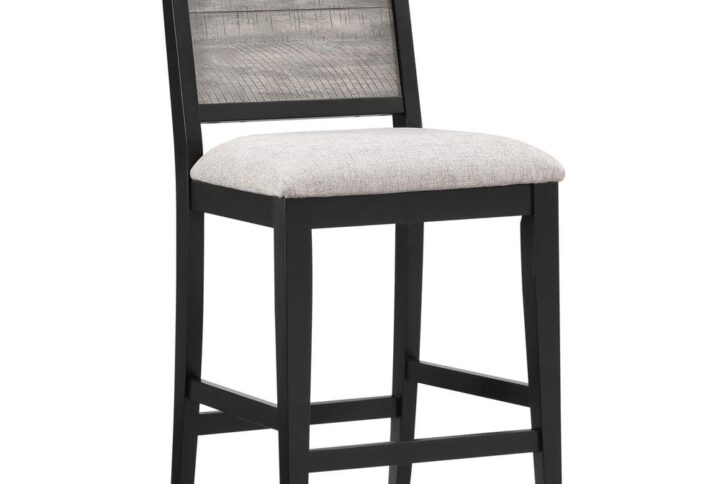Complete your counter height dining set with these stylish chairs featuring a sleek grey and black two-tone finish. Designed with a sturdy plywood base