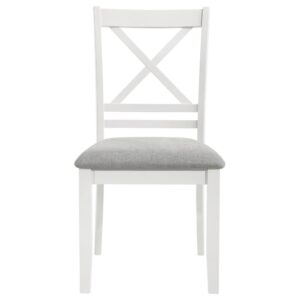 this modern farmhouse side chair sets the tone in your kitchen or dining room. It shows off a classic stance