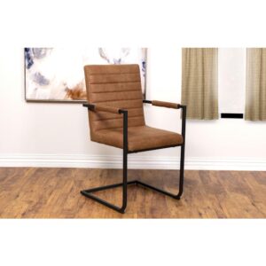 Immerse yourself in luxury with our modern dining arm chairs. Upholstered in luxurious antique brown leatherette