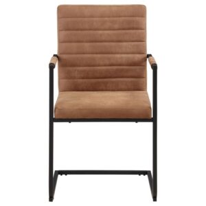 these chairs exude opulence and sophistication. The tailored channel back design and mid-century inspired horizontal channel tufting add a touch of elegance. Completing the look is the sleek C-shaped metal base