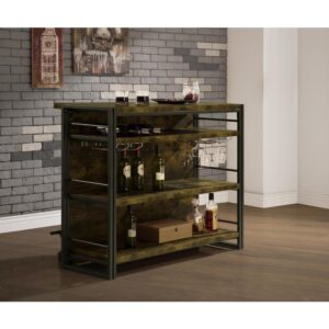 this industrial bar unit transforms modern spaces. With a sleek front