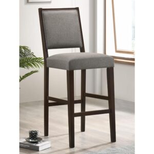 Clean lines and modern materials collide in this transitional stool. Designed with a sophisticated